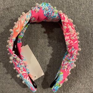 Lele Sadoughi x Lilly Pulitzer Pearl Studded Knot Headband
